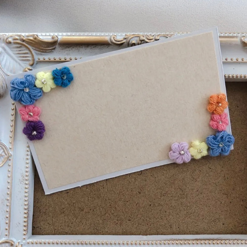 花フレームのメッセージカード［紙刺繍］ メッセージカード rin