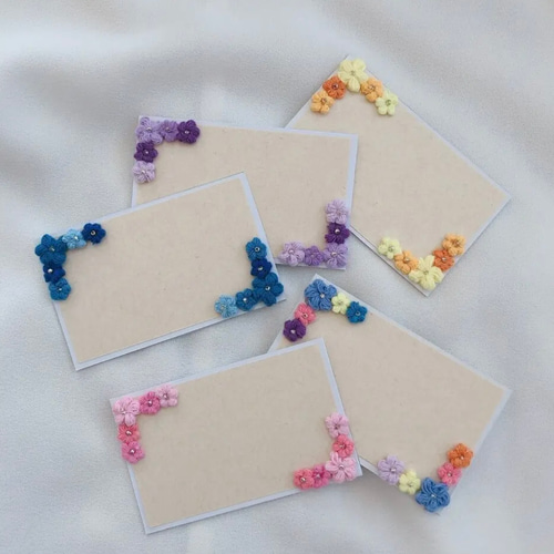 花フレームのメッセージカード［紙刺繍］ メッセージカード rin