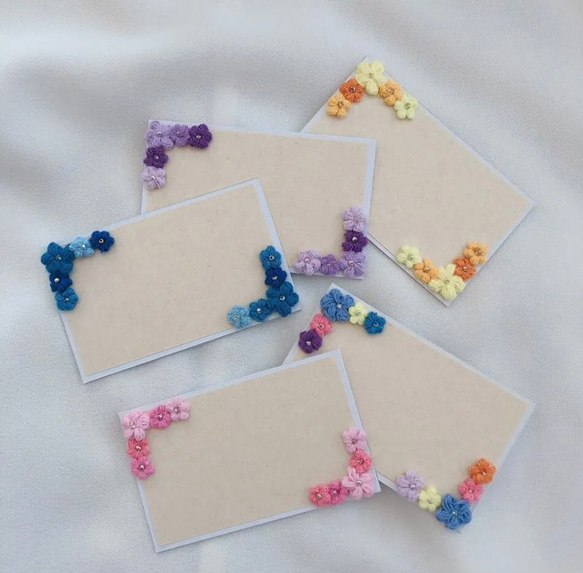花フレームのメッセージカード［紙刺繍］ メッセージカード rin