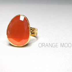 再再販『Orange Moonstone』のひとめぼれ天然石リング 10枚目の画像