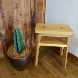 スツール　サイドテーブル　ミニテーブル　四角い　椅子　飾り棚　アンティーク　木製 3枚目の画像