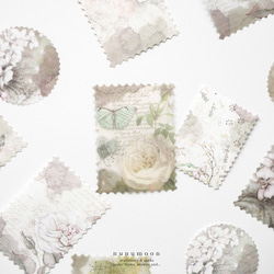 お花のミニデザインペーパー　30枚　soft snow　[AT812] 2枚目の画像