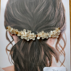 【受注生産】純白の紫陽花アナベル　ヘアピン　ヘアクリップウエディング　ヘッドレスト　結婚式　七五三　成人式　前撮り　　 2枚目の画像