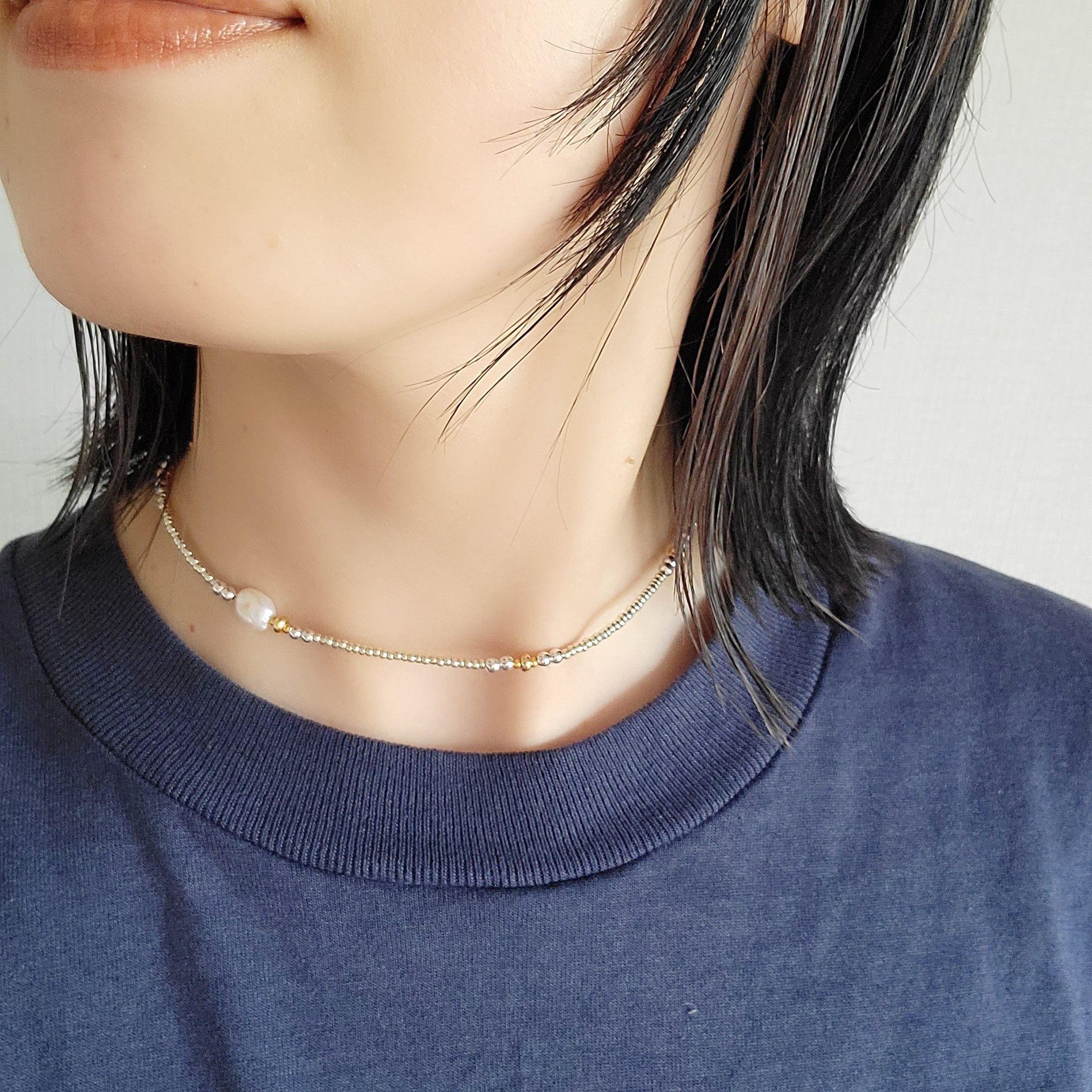 here’s ヒアーズチョーカーネックレスゴールド CETACEA LEATHER CHOKER NECKLACE GOLD – h'eres