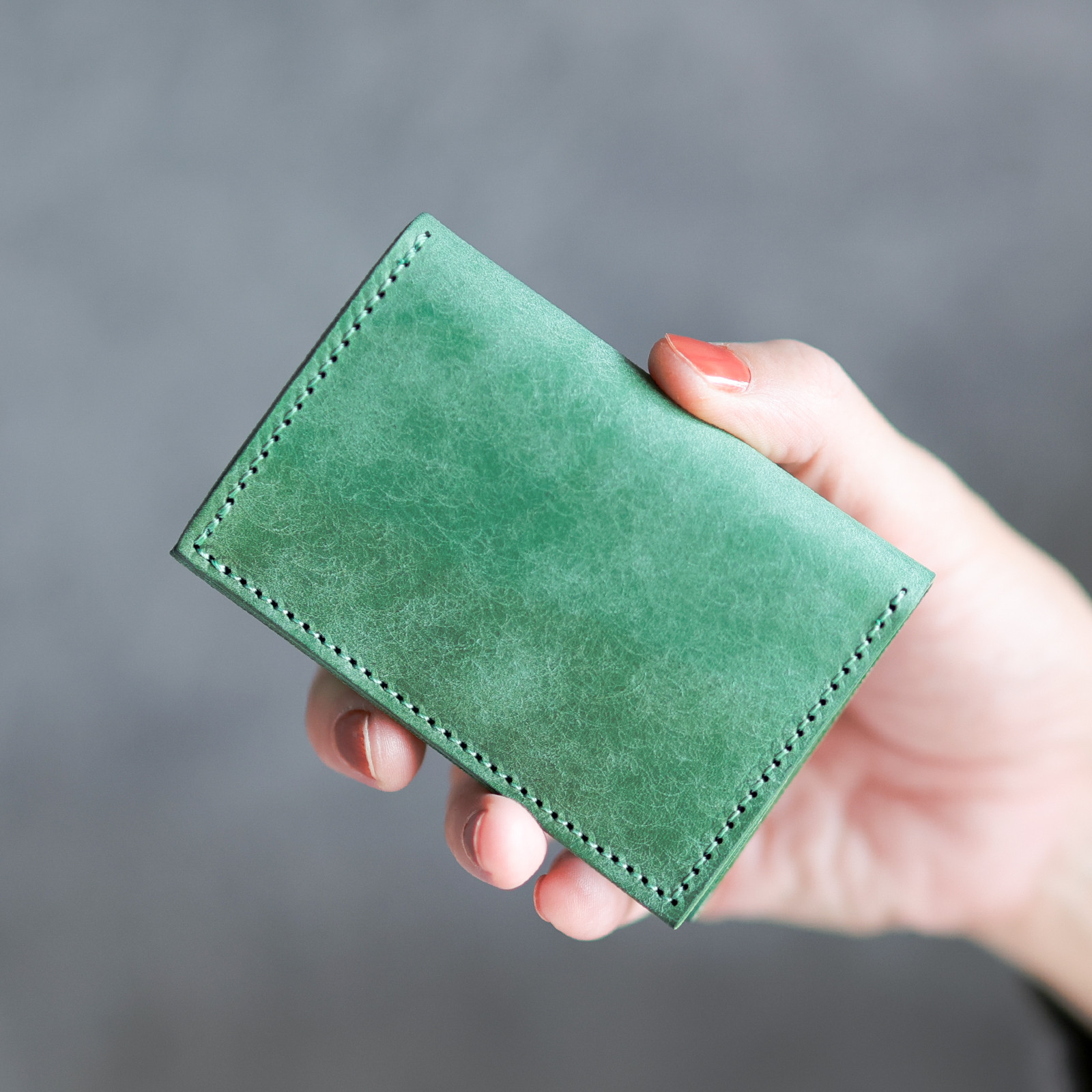 送料無料 AURAMU イージーウォレット イタリアンレザー CESC セージ ミニ財布 コンパクト財布