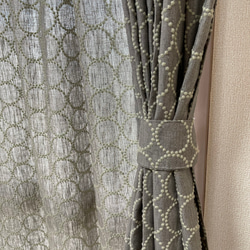 ミナペルホネンフルオーダーカーテン グレーxライトグリーン