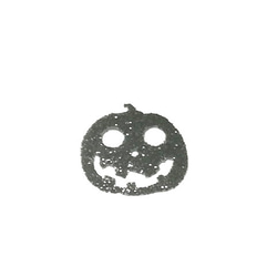 オーダーキラキラワッペンハロウィンシルエット笑うかぼちゃA2cm×2.1cm/ラメグリッター希望カラー/アイロンシール 1枚目の画像