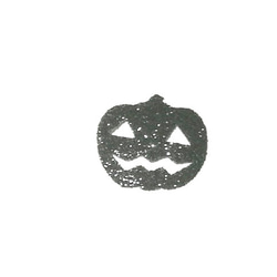 オーダーキラキラワッペンハロウィンシルエット笑うかぼちゃＢ2cm×2.2cm/ラメグリッター希望カラー/アイロンシール 1枚目の画像
