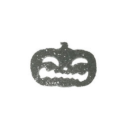 オーダーキラキラワッペンハロウィンシルエット笑うかぼちゃC2cm×2.8cm/ラメグリッター希望カラー/アイロンシール 1枚目の画像