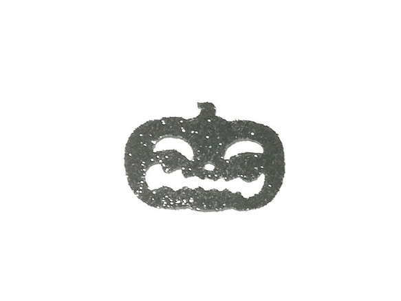 オーダーキラキラワッペンハロウィンシルエット笑うかぼちゃC2cm×2.8cm/ラメグリッター希望カラー/アイロンシール 1枚目の画像
