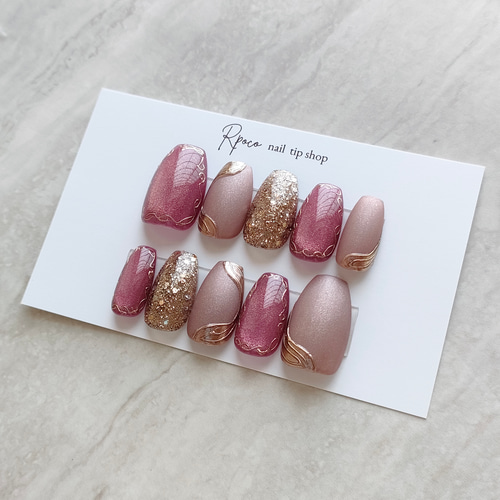 【003】ネイルチップ マグネットネイル ニュアンス 春 ピンク シンプル 003】ネイルチップ マグネットネイル ニュアンス 春 ピンク シンプル