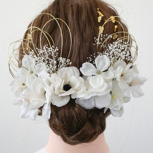 送料無料》髪飾り/ヘッドドレス/成人式/卒業式/結婚式/金箔/水引