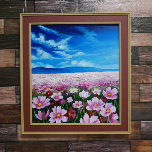 最終価格　真作絵画　リナ・ロッシ フラワーア-ト油彩 肉筆 美術品 薔薇コスモス 最終価格 真作絵画 リナ・ロッシ フラワーア-ト油彩 肉筆 美術品