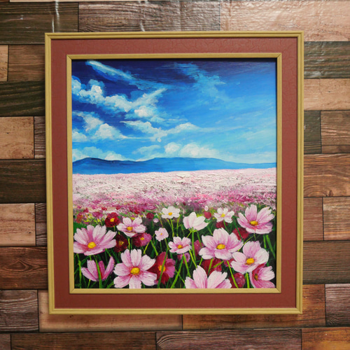 油絵 絵画 コスモス【SM号】 c85777a26e28dc198eaccdc0f777e7