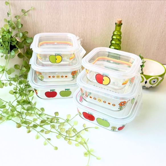 花柄調味料ケース 水色 3コンパートメント
