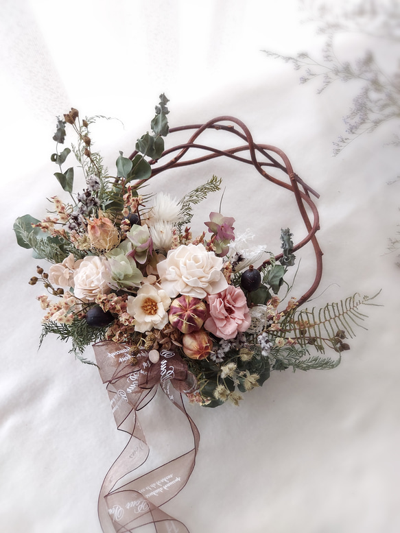 しっとり秋色ハーフリース リース Blue rose 通販 16593420｜Creema