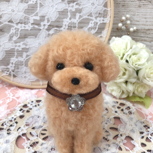 羊毛フェルトトイプードル　♡ティファニー♡ 羊毛フェルト トイプードルちゃん。 羊毛フェルト hiromisaku