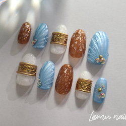 サイズオーダー】イニシャル入り ニュアンスネイル ネイルチップ（つけ