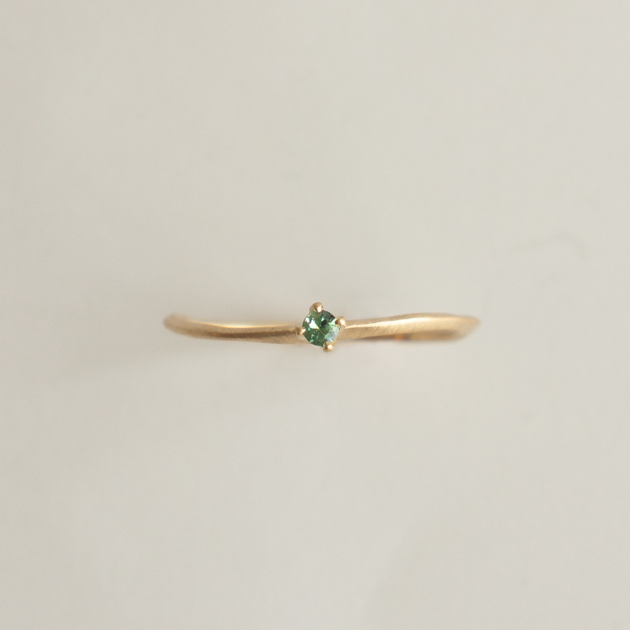 ディスク エメラルド リング　K18