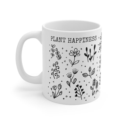 花と植物のマグカップ PLANT HAPPINESS 幸せを育てる モノトーン マグカップ コーヒーカップ 3枚目の画像