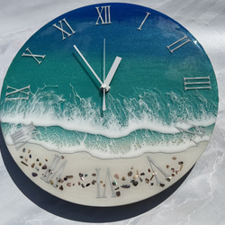 海の壁掛け時計　開店祝い　引越し　癒し　大切な人へのプレゼント　アート時計　オーシャンアート　レジンアート 5枚目の画像