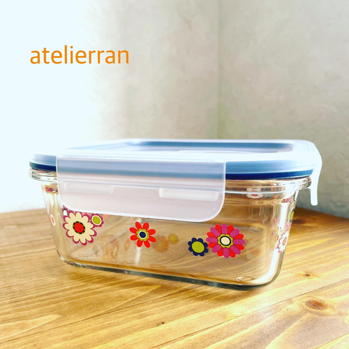 昭和レトロ 耐熱ガラス容器 大.小sizeのセット 保存容器