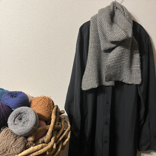 受注制作御予約】手織りカシミヤマフラー お好きなデザインでの
