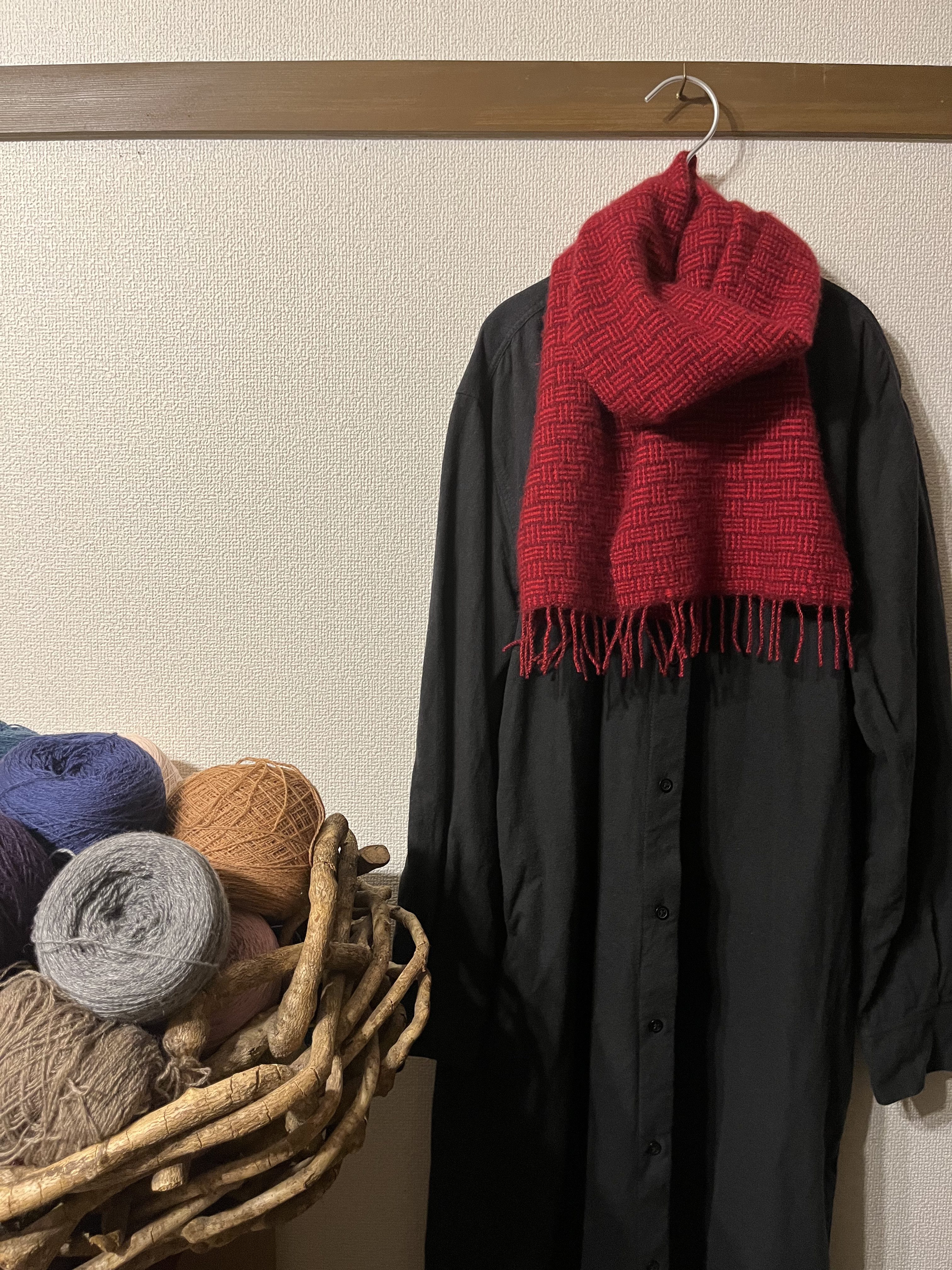 【受注制作御予約】手織りカシミヤマフラー　お好きなデザインでのオーダーメイド(およそ25 x 175 cm)｜詳細画像