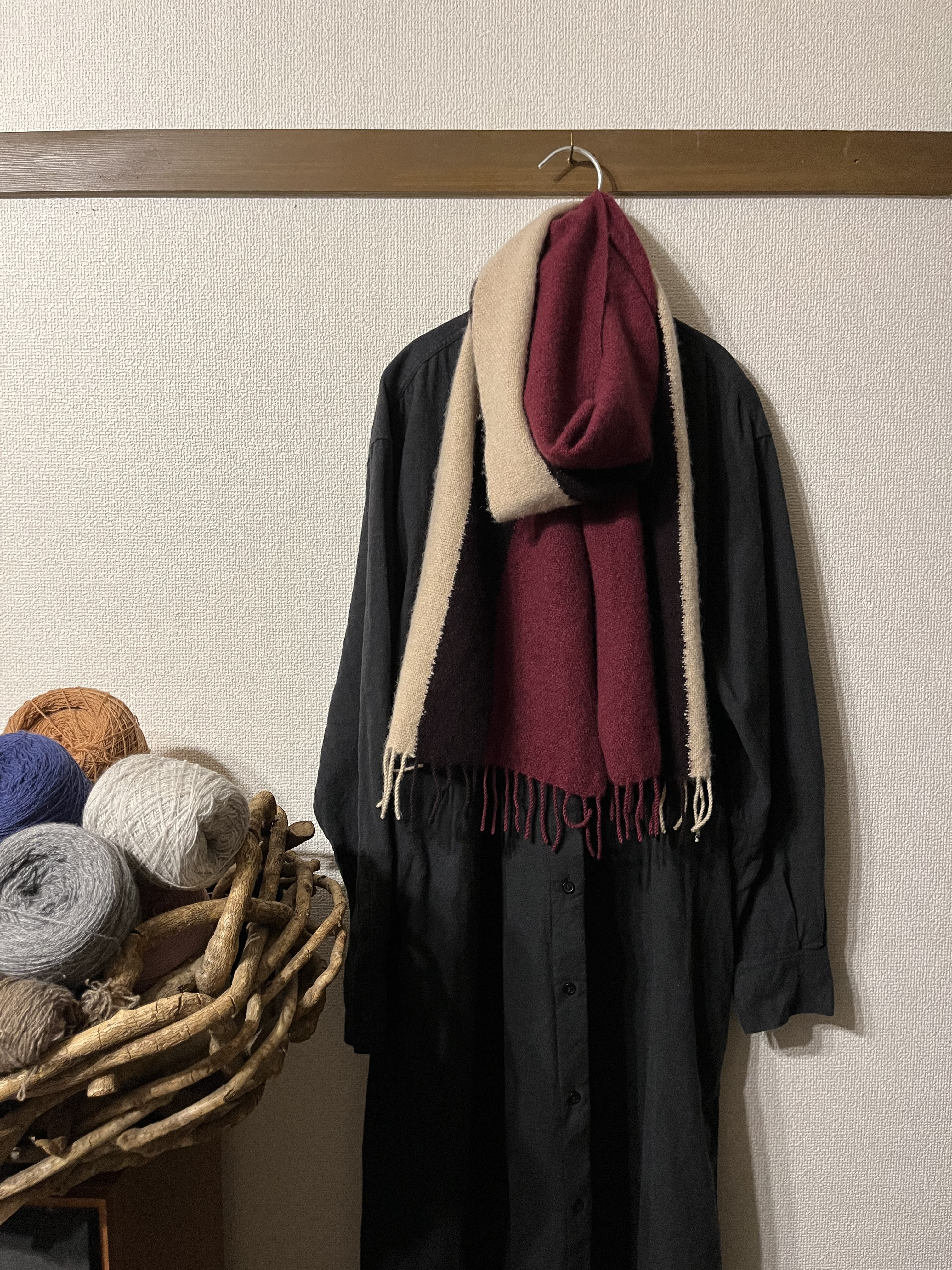 【受注制作御予約】手織りカシミヤマフラー　お好きなデザインでのオーダーメイド(およそ25 x 175 cm)｜詳細画像