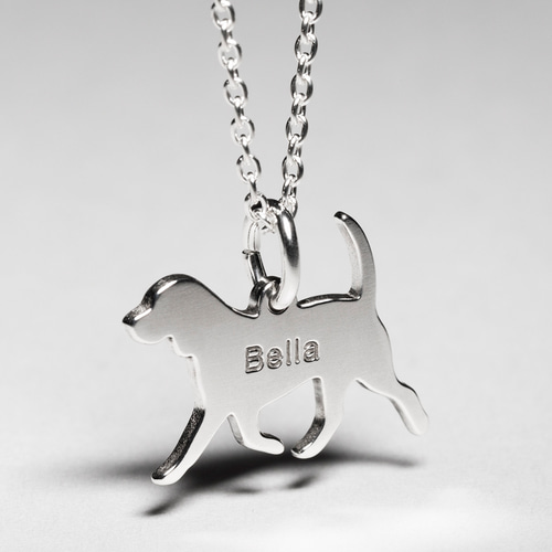 名入れ・シルバー925・ビーグル・犬型チャームネックレス - DOG WALK