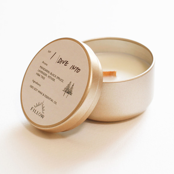 【ミニサイズ】ウッディ系アロマキャンドル DIVE INTO キャンドル・キャンドルホルダー FILLOW 通販｜Creema(クリーマ)