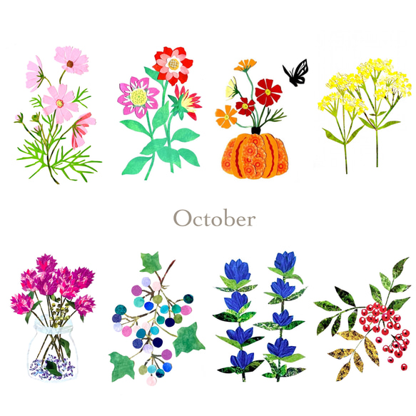 10月頃の花ポストカードセット ポストカード tomocollage 通販