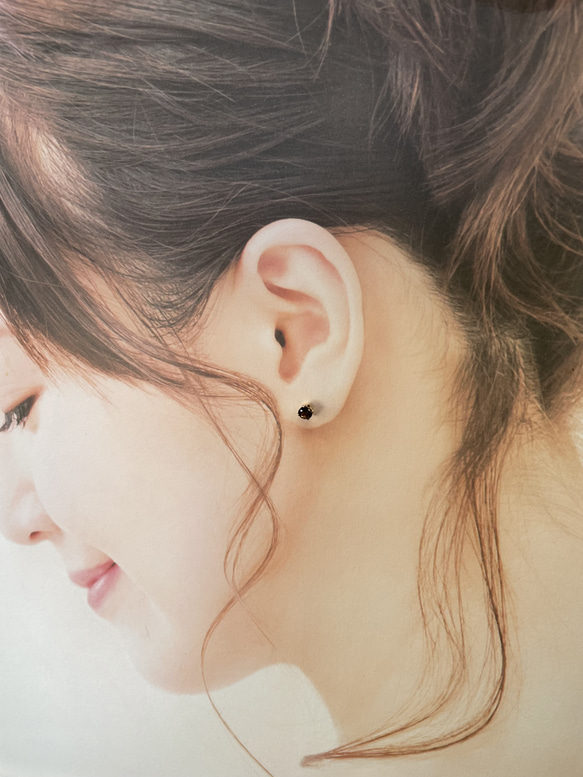 k14gf スモーキークォーツのスタッドピアス 12枚目の画像