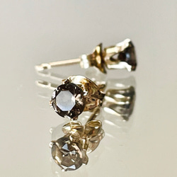 k14gf スモーキークォーツのスタッドピアス 5枚目の画像