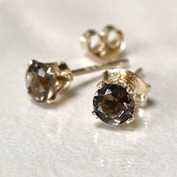 k14gf スモーキークォーツのスタッドピアス 9枚目の画像
