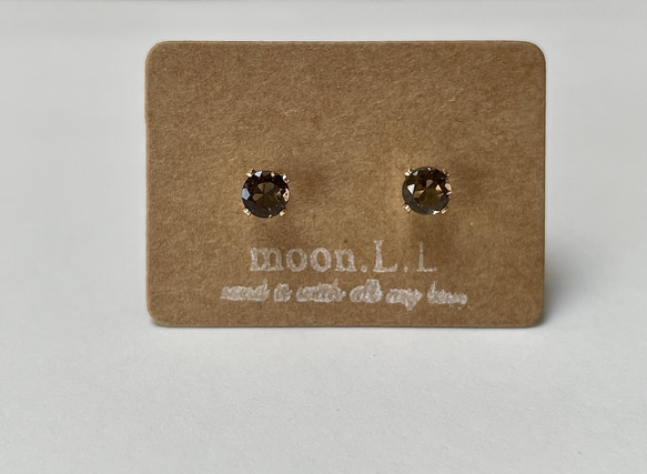 k14gf スモーキークォーツのスタッドピアス 11枚目の画像