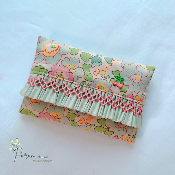 ハンドメイド＊オーダー製作＊リバティフリルティッシュケース