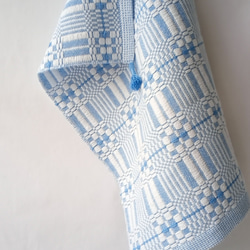 北欧手織り:フリークロス/ムンカベルテ織り（ブルー） 16枚目の画像