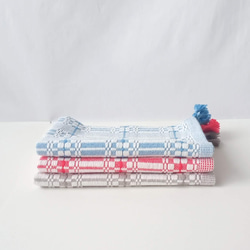 北欧手織り:フリークロス/ムンカベルテ織り（ブルー） 12枚目の画像