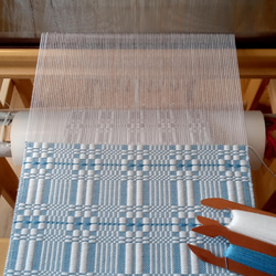 北欧手織り:フリークロス/ムンカベルテ織り（ブルー） 18枚目の画像