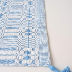 北欧手織り:フリークロス/ムンカベルテ織り（ブルー） 11枚目の画像