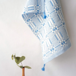 北欧手織り:フリークロス/ムンカベルテ織り（ブルー） 5枚目の画像