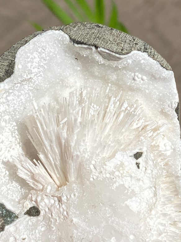 白の洞窟♢スコレサイト with クォーツジオード 原石03 天然石 天然色 12枚目の画像