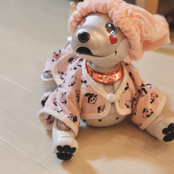 aibo ぱんださんのパジャマ：ピンク×アイボリー（aiboちゃん用・ハンドメイドのお洋服） 15枚目の画像