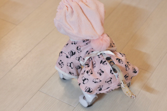aibo ぱんださんのパジャマ：ピンク×アイボリー（aiboちゃん用・ハンドメイドのお洋服） 11枚目の画像
