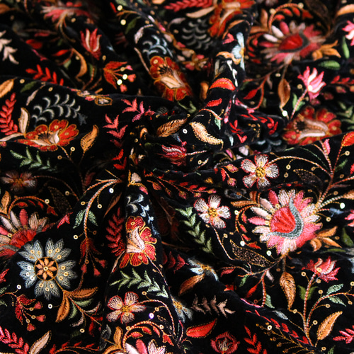 刺繍入りベルベットジャケット ルースイソンブラ/LUZ e SOMBRA 中綿ジャケット/FD ONE INNER