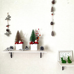 ウインクサンタとミニツリーのクリスマスオブジェ◇高さ23センチ◇ドライフラワー◇クリスマスインテリア 16枚目の画像