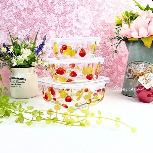 専用】いちご 陶器 キャニスター 3点セット