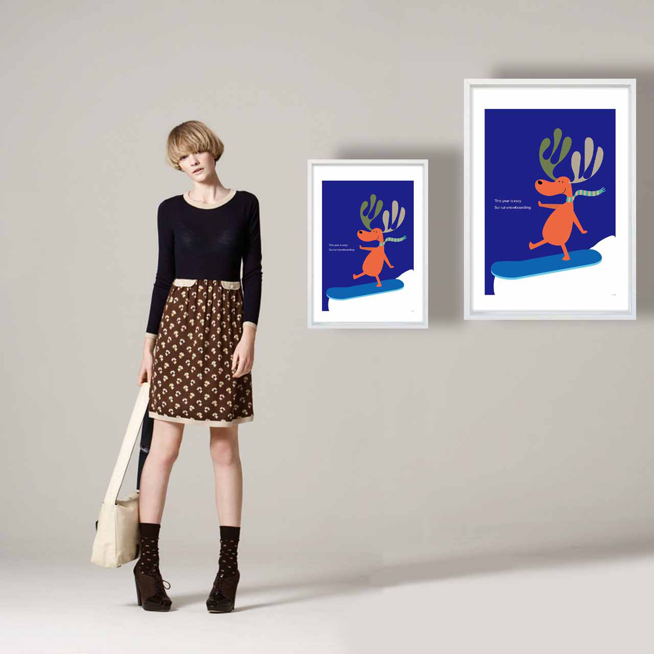 Sui Sui　トナカイ　イラスト　ポスター　A4 A3 A2 A1　アートポスター　アート/sei/新着順検索1986