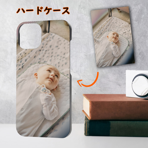 オーダーメイド 写真入りスマホケース オリジナルハードスマホカバー 名入れ ペット うちの子 思い出の画像 全機種対応 2枚目の画像